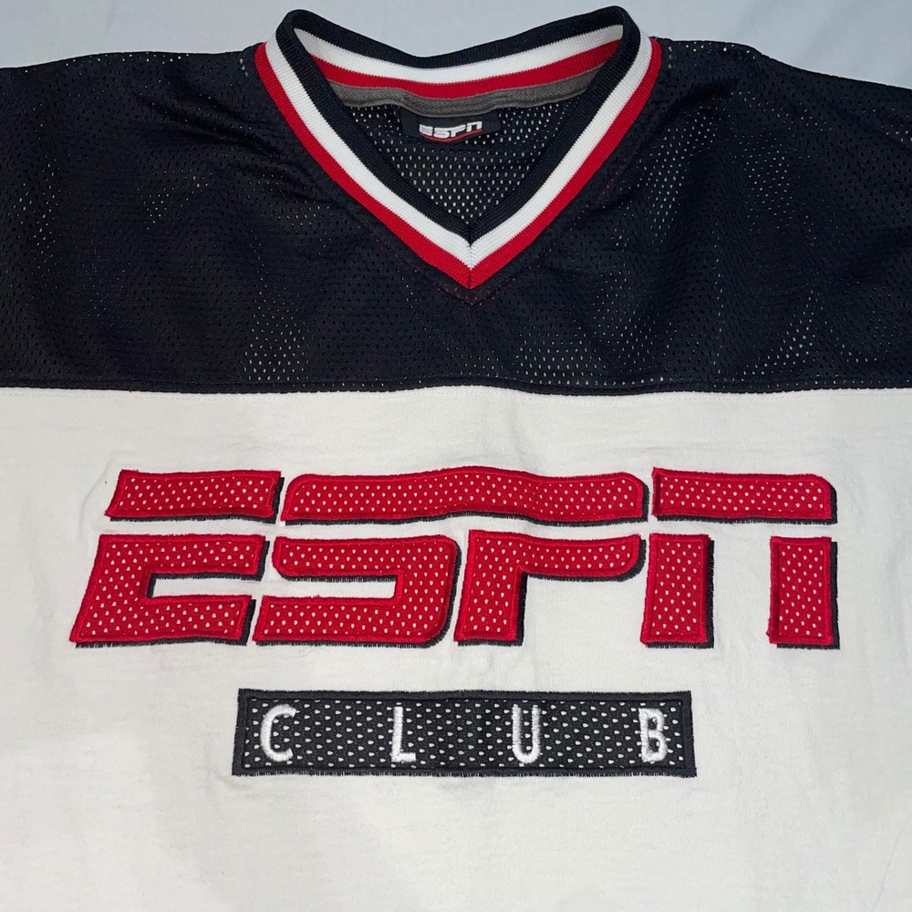 Vintage ESPN Club Walt Disney World Jersey Shirt Mens XL Colorblock Mesh White